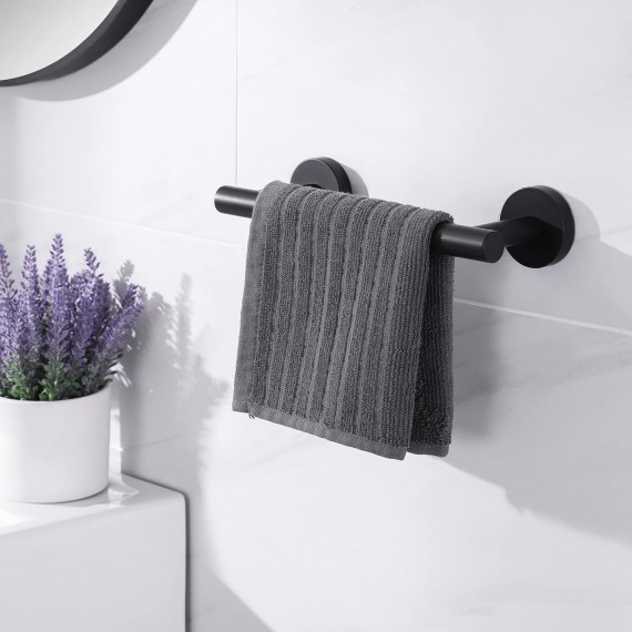 KES 9 Inches Matte Black Hand Towel Bar Bathroom Towel Holder Kitchen Dish Cloths Hanger SUS304 Stainless Steel RUSTPROOF Wall Mount, A2000S23-BK