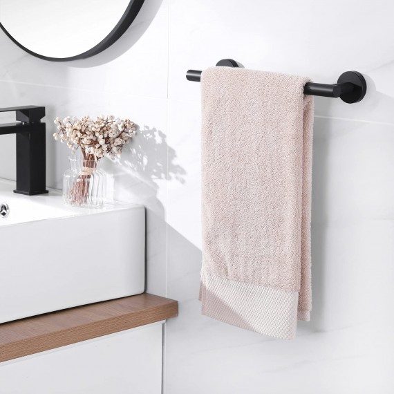 12 Inches Matte Black Hand Towel Bar Bathroom Towel Holder Kitchen Dish Cloths Hanger SUS304 Stainless Steel RUSTPROOF Wall Mount, A2000S30-BK