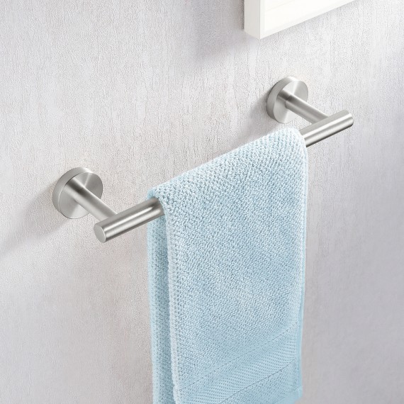 Bathroom 12 Inches Wall Mounted Towel Bar No Drill, Brushed Steel A2000S30DG-2
