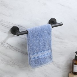 12 Inches Matte Black Hand Towel Bar Bathroom Towel Holder Kitchen Dish Cloths Hanger SUS304 Stainless Steel RUSTPROOF Wall Mount No Drill, A2000S30DG-BK