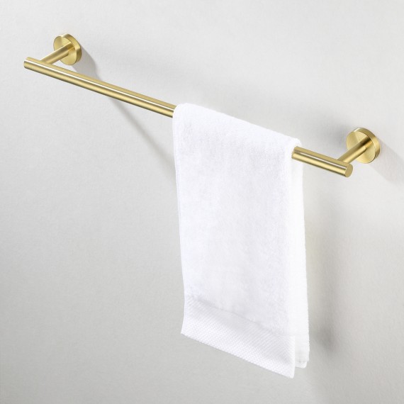 23.6 Inches Towel Bar for Bathroom Kitchen Hand Towel Holder Dish Cloths Hanger SUS304 Stainless Steel RUSTPROOF Wall Mount No Drill Brushed Brass, A2000S60DG-BZ