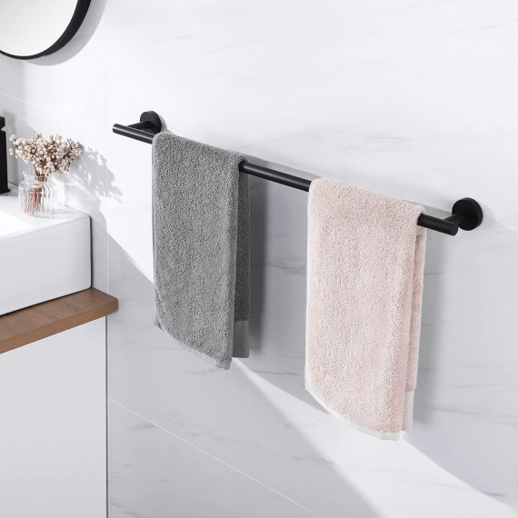 30 Inches Matte Black Bathroom Towel Bar Shower Hand Towel Holder Hanger SUS304 Stainless Steel RUSTPROOF Wall Mount, A2000S75-BK