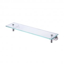 20-Inch Glass Shelf Bathroom Storage Organizer Shelf with 8 MM-Thick Tempered Glass and Brushed Nickel Rustproof Metal Bracket Wall Mount Rectangular, A2021-2