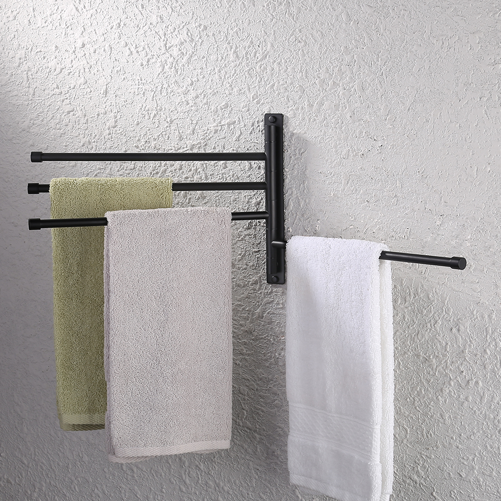 Swivel Bathroom Towel Rack Towel Rack Wall Mounted, 4-Arm Space Saving  Towel Hanger, Towel Racks for Bathroom, Kitchen