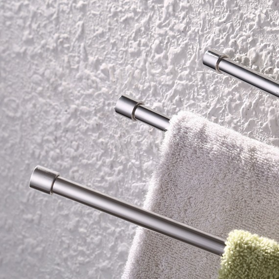 Towel Holder Swing Out Towel Bar SUS 304 Stainless Steel Bathroom Hand Towel Rack 5-Bar Folding Arm Swivel Hanger Laundry Drying Rack Wall Mount Polished Finish, A2102S5