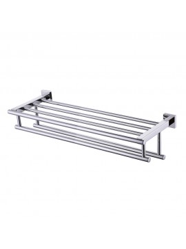 Towel Shelf with Double Towel Bar Rack Organizer for Bathroom Hotel 23.3-Inch Stainless Steel Modern Wall Mount Polished Finish, A2112S60