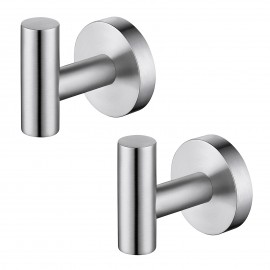 Towel Hook Bathroom Wall No Drill Heavy Duty Robe Hook Holder SUS304 Stainless Steel Brushed 2 Pack, A2164-2-P2