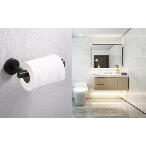 Bathroom Wall Mounted Toilet Paper Holder, Matt Black A2175S12-BK