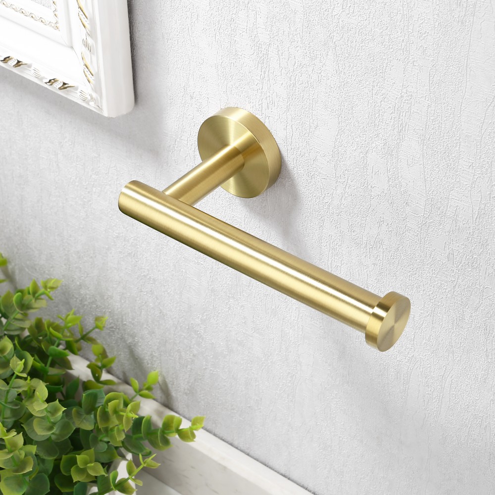 KES Gold Brass Brushed Stainless Steel Wall-Mounted Toilet Paper