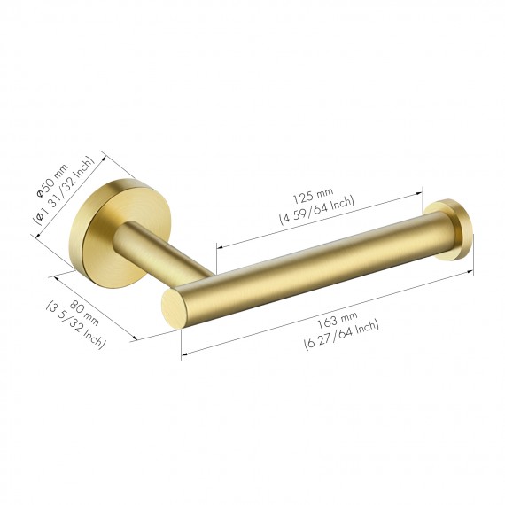 Bathroom Wall Mounted Toilet Paper Holder, Brushed Brass A2175S12-BZ