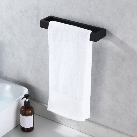 Bathroom Wall Mounted 10 Inches Towel Ring Holder, Matte Black WMTR003BK