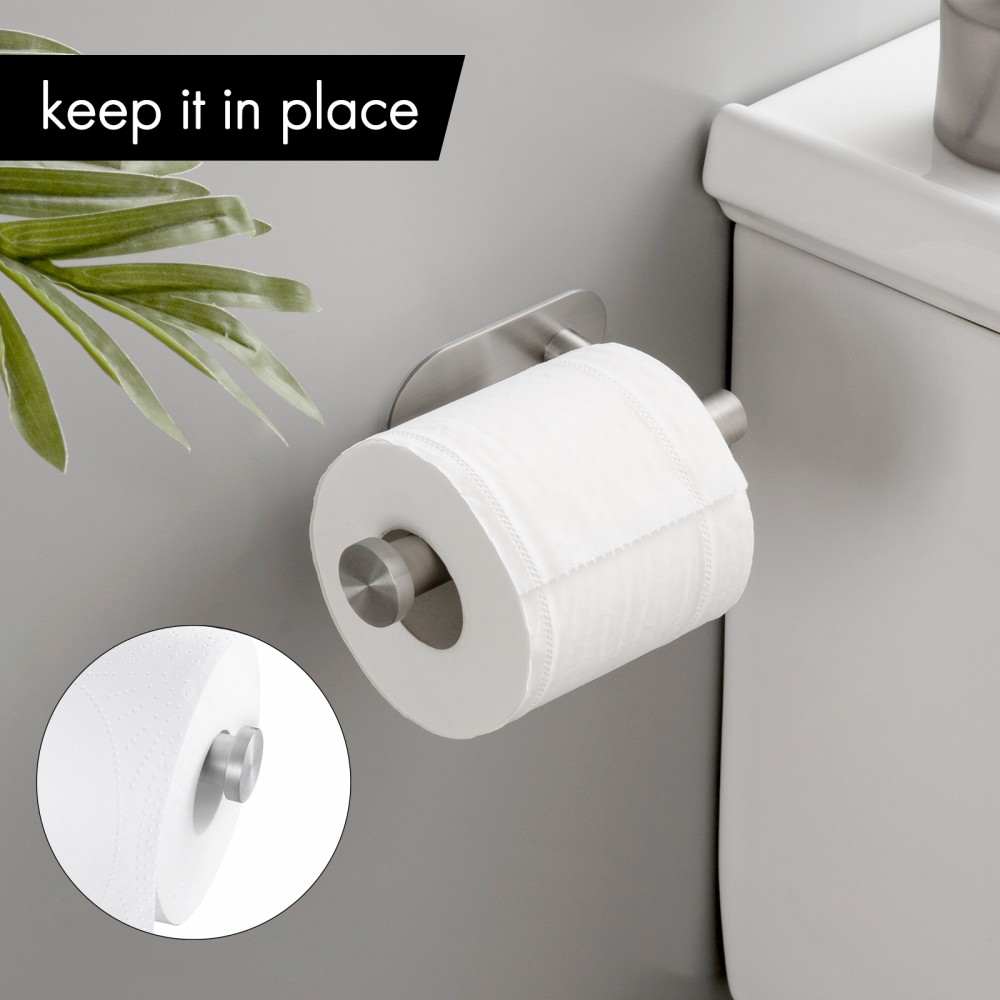 KES Self Adhesive Toilet Paper Holder Stick On Toilet Tissue Paper Roll  Holder RUSTPROOF Stainless Steel Bathroom Accessories Brushed Finish,  A7170-2