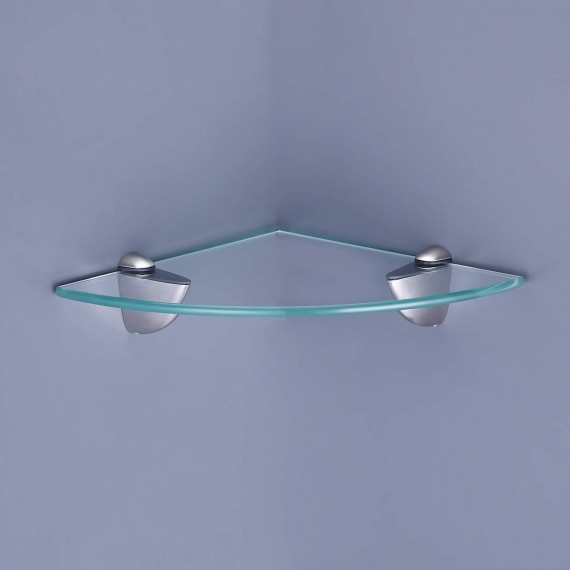 KES Bathroom Corner Triangular Tempered Glass Shelf 8MM-Thick Lavatory Wall Mount Brushed Nickel, BGS3100-2