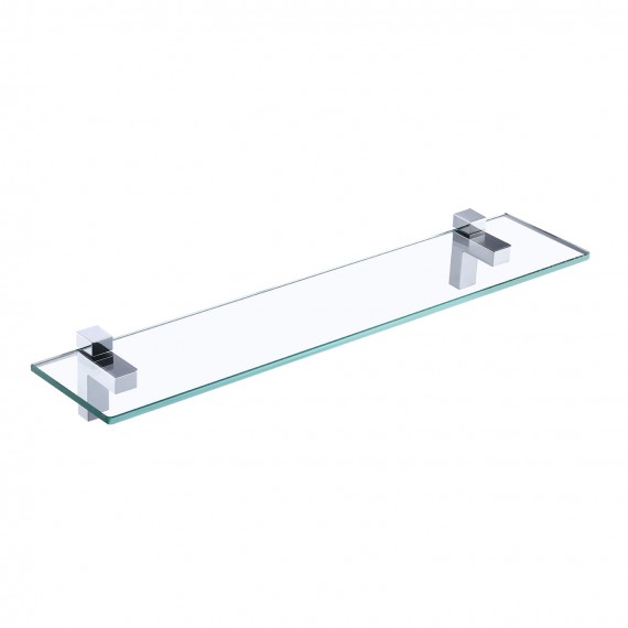 Bathroom Shelf 24 Inch Glass Shelf Wall Mounted Tempered Glass Shelf Polished Chrome Finish, BGS3201S60