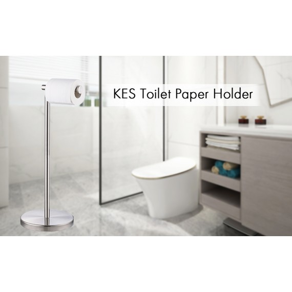 Bathroom Toilet Paper Holder with Free Standing, Modern Brushed Finish WMTPH005BS
