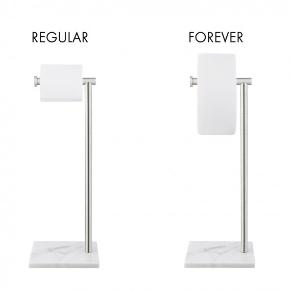 Bathroom Toilet Paper Holder Stand with Marble Base, Brushed Finish WMTPH003BS