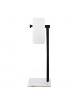 Black Toilet Paper Holder Stand Bathroom Tissue Roll Holder with Marble Base Freestanding SUS304 Stainless Steel Matte Black Finish, BPH285S1-BK