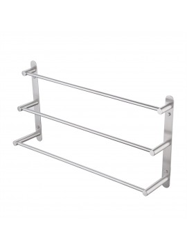 3-Tiers Bath Towel Bar 24-Inch Stainless Steel Bathroom Towel Rack Wall Mount, Brushed Finish, BTH202S60-2