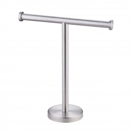 Towel Rack T-Shape Hand Towel Holder Stand SUS304 Stainless Steel for Bathroom Vanity Countertop Brushed Finish, BTH208S10-2
