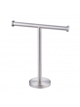 Towel Rack T-Shape Hand Towel Holder Stand SUS304 Stainless Steel for Bathroom Vanity Countertop Brushed Finish, BTH208S10-2