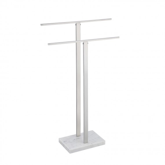 KES Standing Towel Rack 2-Tier Towel Rack Stand with Marble Base for Bathroom Floor SUS 304 Stainless Steel Brushed Finish, BTH217-2