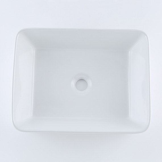 Bathroom 19-Inches Vessel Sink Countertop with Porcelain Ceramic Bowl, White Ceramic BVS110
