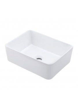 Bathroom 16"X12" Rectangle Vessel Sink with Porcelain Ceramic Bowl, White Ceramic BVS110S40