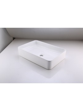 Bathroom Vessel Sink 20 Inch Above Counter Rectangular Matte Black Countertop Sink for Cabinet Lavatory Vanity, BVS123S50-BK
