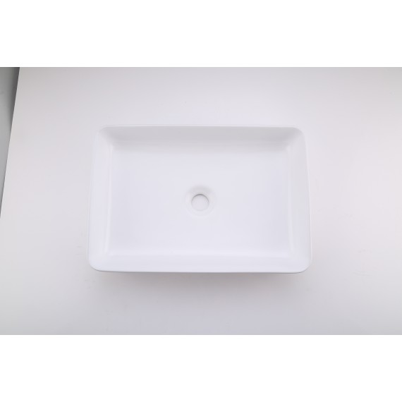 Bathroom Vessel Sink 20 Inch Above Counter Rectangular White Ceramic Countertop Sink for Cabinet Lavatory Vanity, BVS123S50