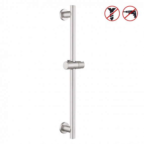 Shower Slide Bar for Bathroom with Adjustable Handheld Shower Holder Wall Mount, Brushed SUS 304 Stainless Steel, F204-2