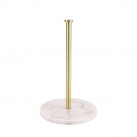Kitchen Paper Towel Holder Standing with Marble Base for Standard or Jumbo-Sized Rolls, Brushed Brass WMPTH002BZ