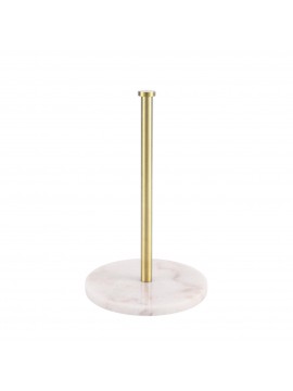 Kitchen Paper Towel Holder Standing with Marble Base for Standard or Jumbo-Sized Rolls, Brushed Brass WMPTH002BZ