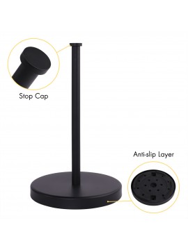Kitchen Paper Towel Holder Stand with Weighted Base for Standard or Gaint Rolls, Matte Black WMPTH001BK