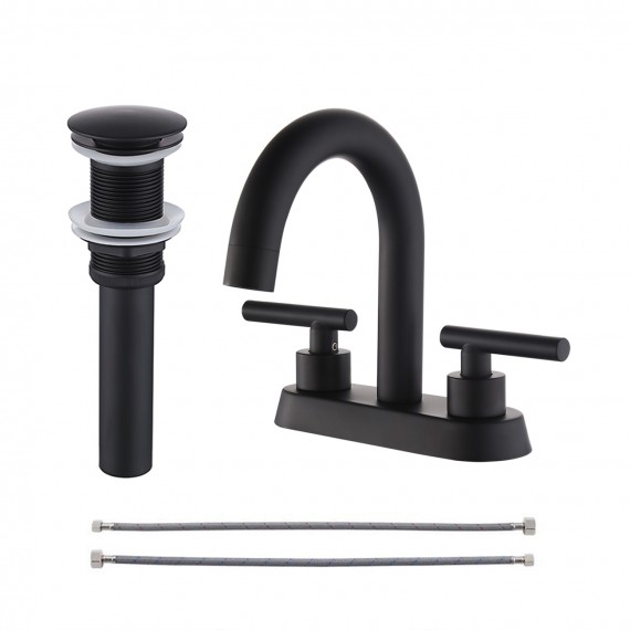 Bathroom 4 Inches vanity Faucet with Two Handles type, Matte Black WMBF001BK
