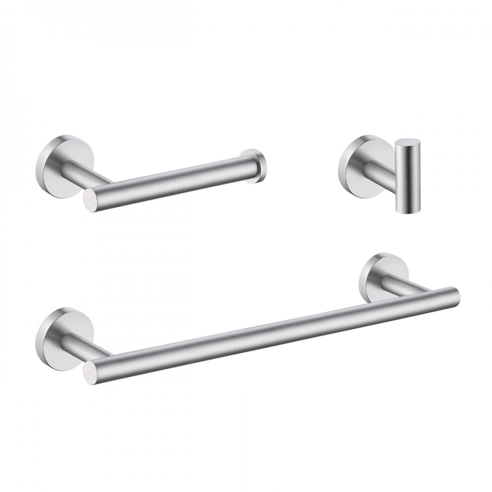 Stainless Steel Bathroom Accessories Set Chrome Wall Mount