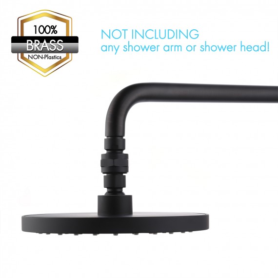 Shower Head Swivel Ball Joint Shower Connector Adapter Brass Adjustable Shower Arm Extension Universal Component Matt Black, PSB101-BK