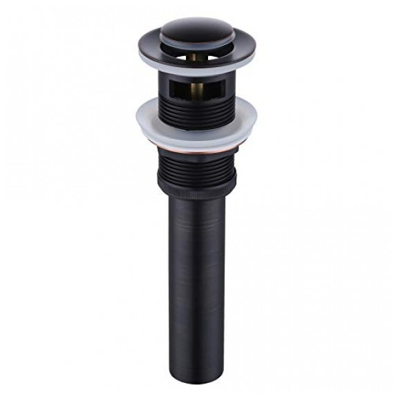 Bathroom Sink Drain Vessel Lavatory Vanity Pop Up Sink Drain Stopper with Overflow in Oil Rubbed Bronze Finish, S2007A-ORB
