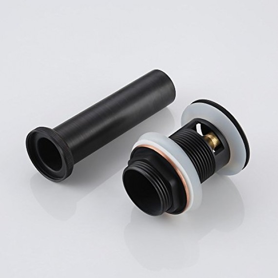 Bathroom Sink Drain Vessel Lavatory Vanity Pop Up Sink Drain Stopper with Overflow in Oil Rubbed Bronze Finish, S2007A-ORB