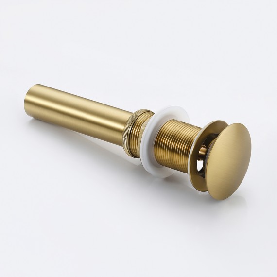 Bathroom Sink Drain with Pop Up Drain Stopper Without Overflow, Brushed Brass S2008D-BZ