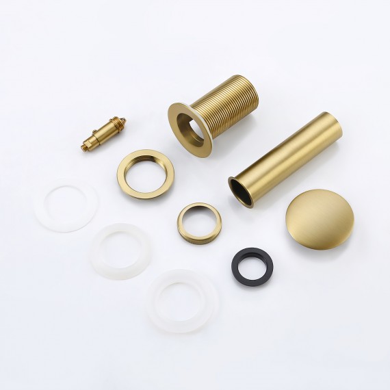 Bathroom Sink Drain with Pop Up Drain Stopper Without Overflow, Brushed Brass S2008D-BZ