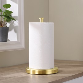 Gold Paper Towel Holder Countertop Stainless Steel Brushed Brass Finish WMPTH001BZ