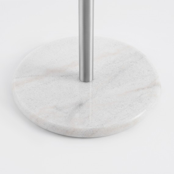 Paper Towel Holder White Marble Countertop Standing Tissue Roll Holder Brushed Finish WMPTH002BS