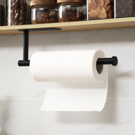 Kitchen Paper Towel Holder Matte Black Under Cabinet Mount SUS304 Stainless Steel, WMPTH003S30-BK