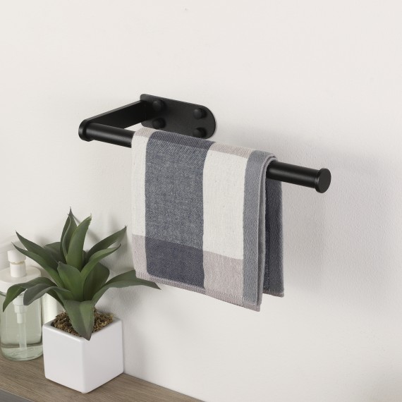 Kitchen Paper Towel Holder Aluminum Under Cabinet Wall Mount, Matte Black, WMPTH006B-BK