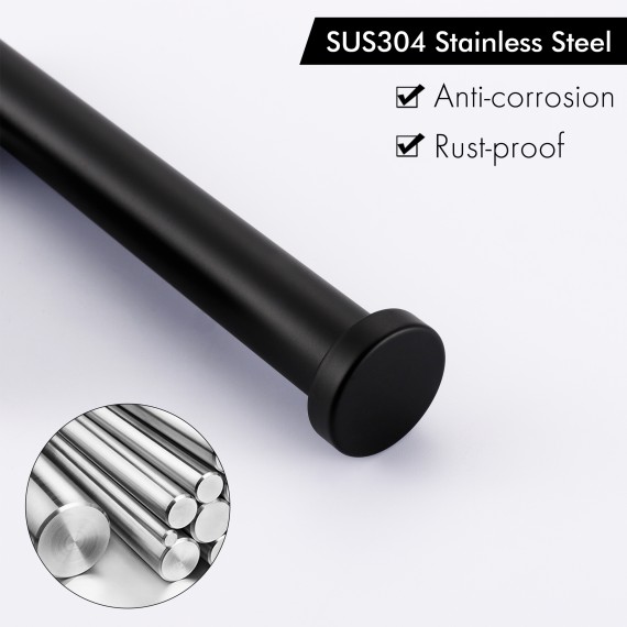 Adhesive Toilet Paper Holder for Bathroom SUS304 Stainless Steel Matte Black, WMTPH007-BK