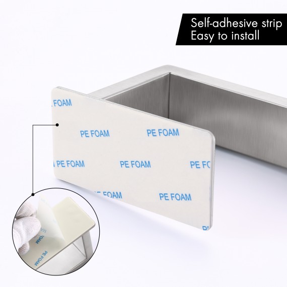Bathroom Toilet Paper Holder Self Adhesive Wall Mount SUS304 Stainless Steel, WMTPH008DM-BS