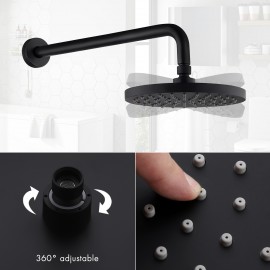 Bathrrom Shower System with Complete Rain Shower Head, Black XB6202-BK