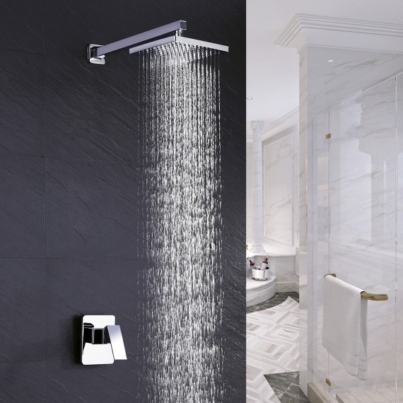 Bathroom Shower System with Rain Shower Head, Polished Finish XB6210-CH