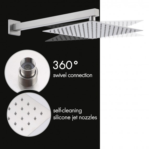 Shower Faucet Set with Valve 10 Inch Rain Shower Head Shower Faucets Sets Complete Pressure Balance Shower System Brushed Finish, XB6215-BN