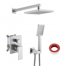 Shower System Shower Faucets Sets Complete Rain Shower Head with Handheld Shower Valve And Trim Kit Brushed Finish, XB6223-BN